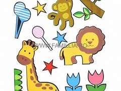 Sticker animalute colorate, D401